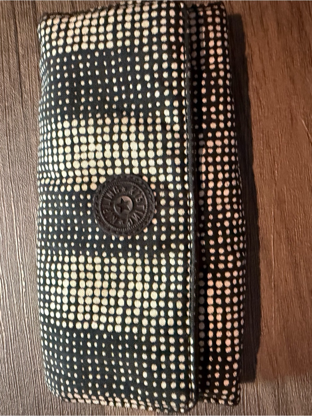 Kipling Black and White Dot Fold Wallet